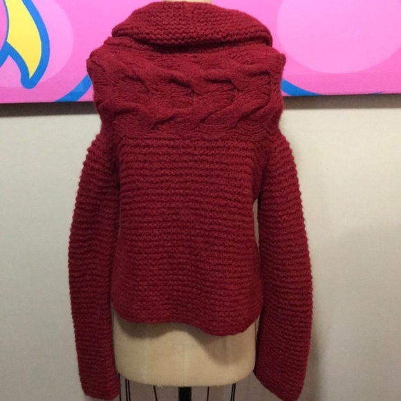 SOL Raspberry Alpaca Blend Cowl Neck Sweater - Picture 6 of 11